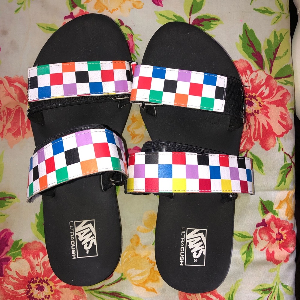 Vans checkered slides
